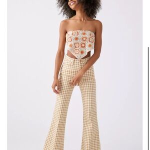 Wrangler Tan Checkered Flare Jeans